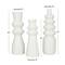 White Stoneware Contemporary Vase, Set of 3" 16",17"